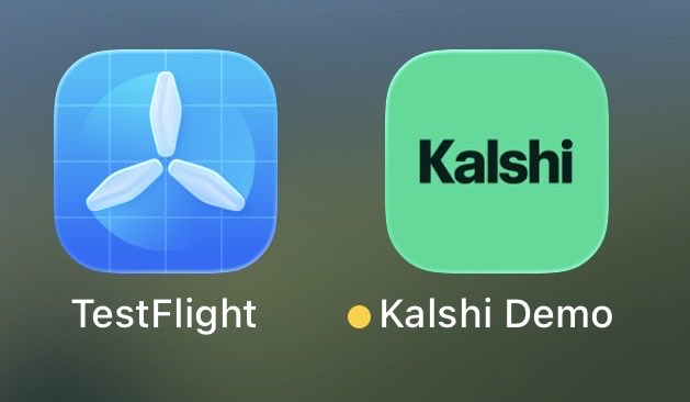 Beni's September 20 attachment shows TestFlight and Kalshi Demo icons. The screenshot does not establish access to private systems.
